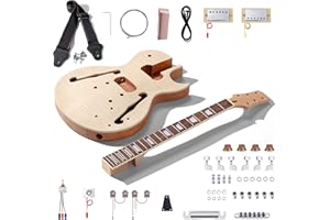 Leo Jaymz DIY Single Cut Electric Guitar Kits with Mahogany Body and Neck - Rosewood Fingerboard and All Components Included 