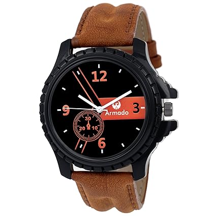 Mens Analogue Black Dial Watch (Black)