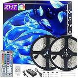 ZHT Led Strip Lights 32.8 Ft 44 Keys IR Remote 300 LEDs Waterproof RGB Light for Bedroom, Dimmable Bright Led Strip Light for