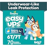 Easy Ups Girls &amp; Boys Potty Training Pants, Size 8 (6T-7T), 70 Count, Bluey Absorbent Pull Up Training Underwear, Up to 100% Leakproof Day and Night, Hypoallergenic