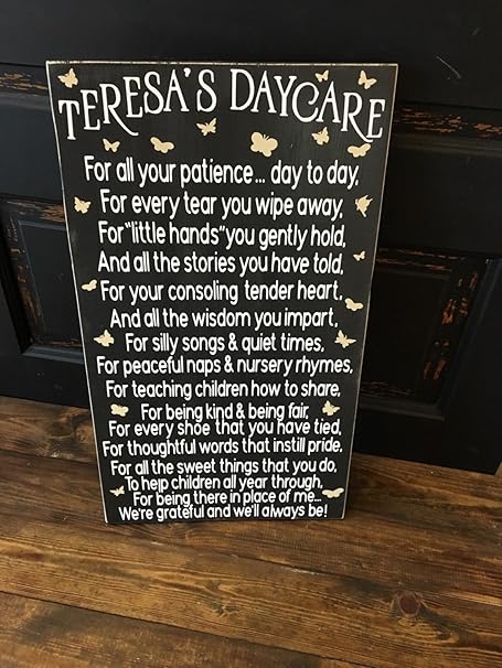 Daycare Provider Gift Custom Childcare Sign Amazon Ca Home Kitchen
