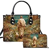 PREAUREUM Personalized Christian Leather Handbag – Elegant Jesus Church Purse Gift for Women, Mom, Grandma, Sister, Bestie