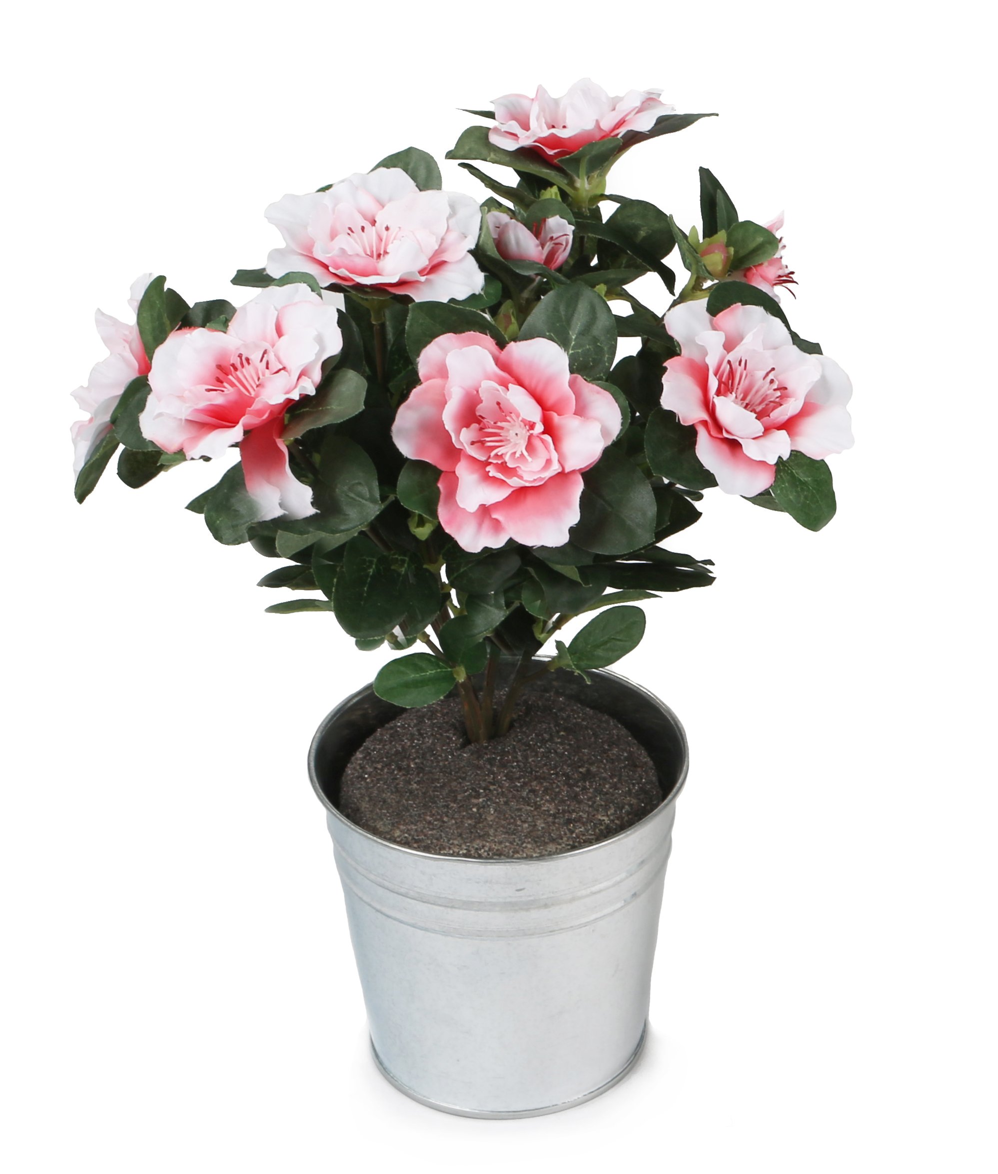 Closer2Nature Artificial 27cm Red Azalea Plug Plant, Faux Flowers Decoration Plants for Indoors in Home, Kitchen, Lounge and Office or Outdoor Foliage in Garden - Pot Not Included