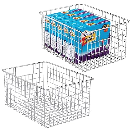 Mdesign Kitchen Pantry Organizing Wire Basket With Handle 30 48
