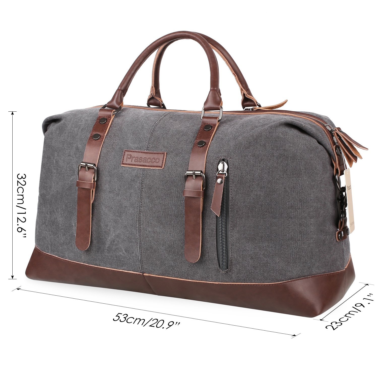 Prasacco 45l Duffel Bag Vintage Weekend Bag Travel Duffel Bag Canvas Overnight Bag For Women Men