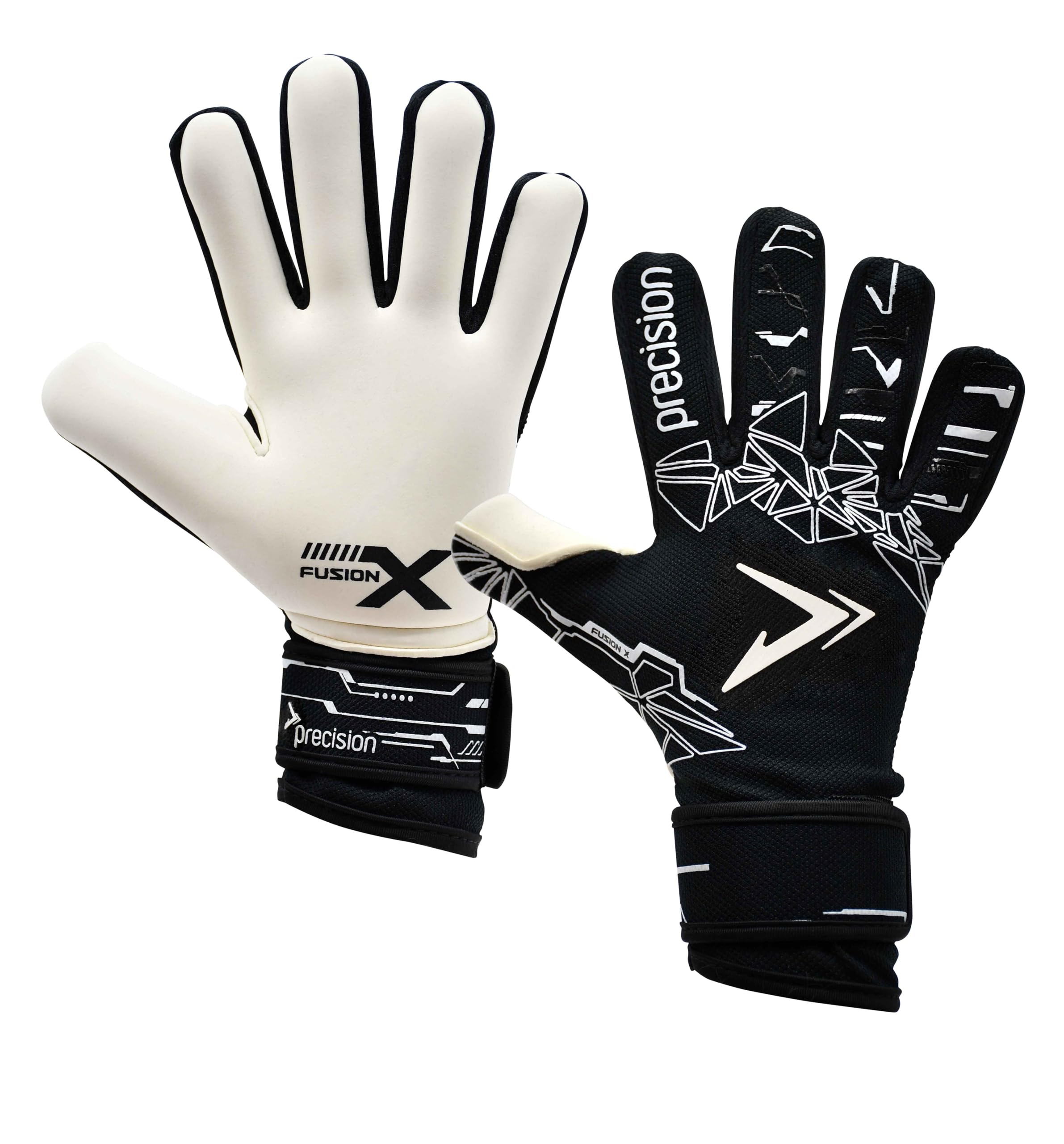​​Precision Fusion X Pro Lite Giga Professional Football Junior Goalkeeper Gloves, Black, 6