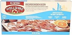 Wellshire Farms, Fully Cooked Uncured Chicken Bacon, 3 Ounce