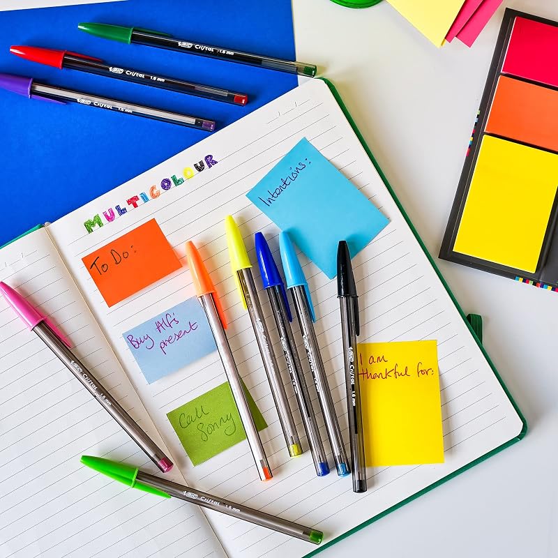 Kit Multicolore avec Rubans Correcteurs Mini Pocket Mouse, Stylos-bille Cristal Multicolour, Surligneurs Highlighter Grip et Feutres Intensity Dual Tip - Couleurs assorties, Pack de 23