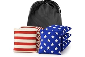 Tngan Cornhole Bags Set of 8, Bean Bags for Cornhole Game, Weather Resistant Corn Hole Bags, Waterproof Outdoor Backyard Tailgate Party Games, Includes Durable Carry Case