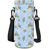 AORTDES Neoprene Water Bottle Carrier Bag with Adjustable Shoulder Strap for Men Women Walking Hiking,Portable Insulated Holder Case for Stainless Steel/Glass/Plastic Bottles