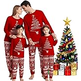 wellzoo Christmas Pajamas Family Matching Pyjamas Womens PJs Pajamas Sleepwear Nightwear Set Christmas Pajamas for Family