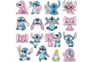 HITOMOSU 16 Pieces Embroidered Applique Patches,Sew On Iron on Patches Fabric Repair Patch Cute Cartoon Anime Patches for Kids Adult Clothes Jeans Jackets Hats Shoes Backpacks