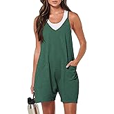 LILBETTER Women's Summer Casual Sleeveless Rompers Loose Spaghetti Strap Shorts Overalls Jumpsuit with Pockets