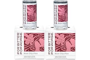 For Bitter For Worse Non-Alcoholic Cocktail - Sparkling Botanical Spritz & Craft Mocktails – Bold Complex Flavor - Gluten-Free, Vegan, No Added Sugar, Caffeine Free (Rose City Fizz, 6.3 Fl Oz, 8-pack)