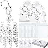 Misdary 72 Pcs Team Appreciation Gifts Thank You Keychain Bulk with Card and Organza Bag for Coworkers Employee Staff Social Worker Team Office Gifts
