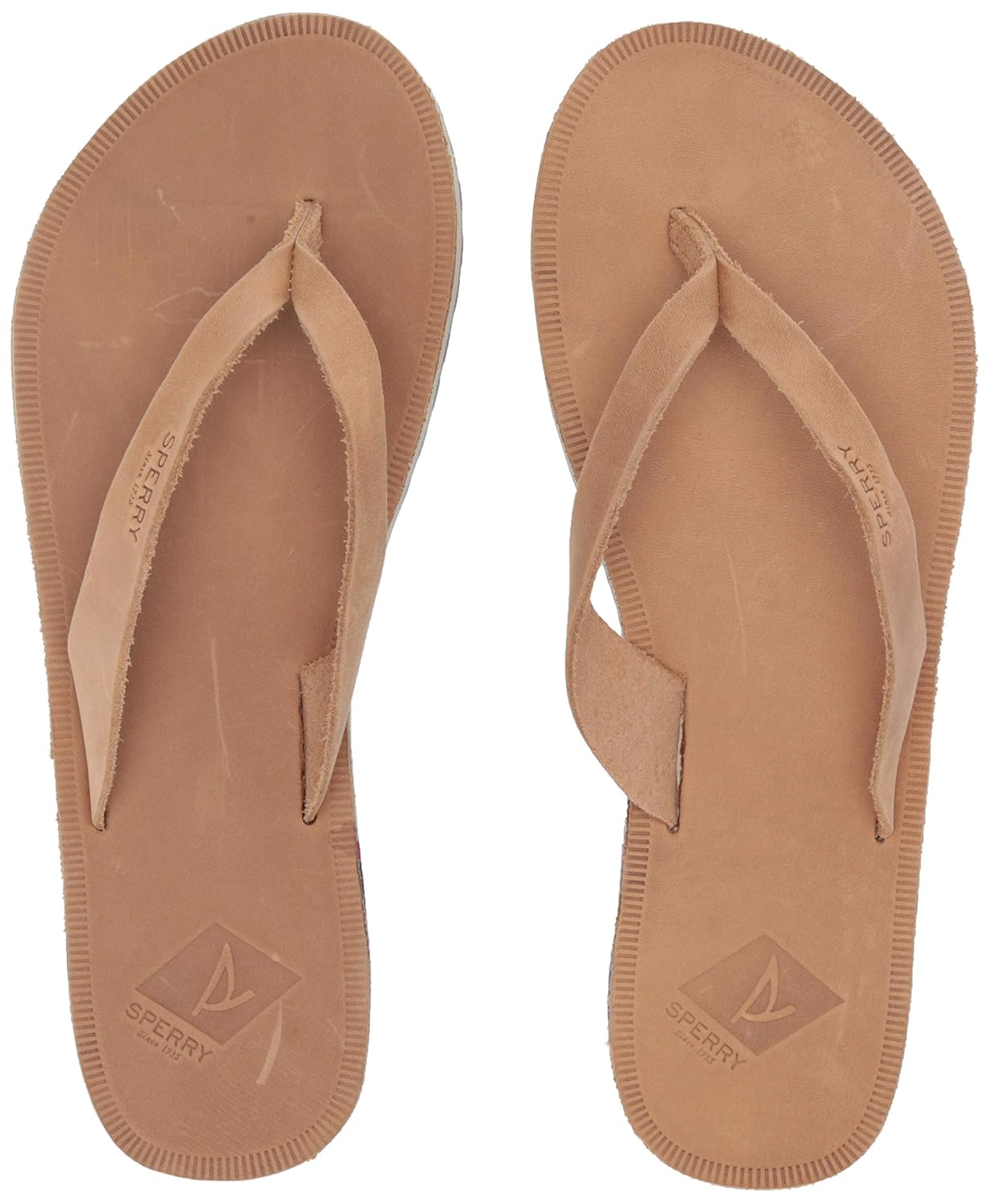 sperry leather flip flops
