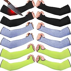 JaGely 6 Pairs Level 5 Cut Resistant Sleeves with