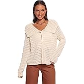 Petal & Pup Womens Lyra Large Collar Cardigan - White