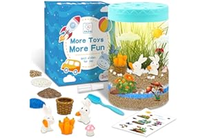 AluAbi Easter Light Up Bunny Terrarium Kit for Kids,Rabbit Gardening Kit for Boys Girls,DIY Creative STEM Science Kits Educational Toy, Arts Crafts Activity, Birthday Gifts for Ages 4 5 6 7 8-12