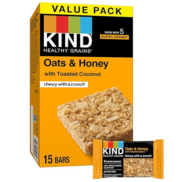 KIND HEALTHY GRAINS BARS, OATS & HONEY, GLUTEN FREE, 15 COUNT