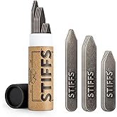 Würkin Stiffs Brass Collar Stays | Non-Magnetic Metal Collar Stays for Men's Dress Shirts | As Seen on Shark Tank | Assorted 5 Pack (2.0, 2.5, & 2.75 Inch)