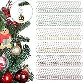 Miukada Christmas Ornament Hooks, Christmas Ornament Hangers 120Pcs, Mix Color Small Metal Decorative Ornament Hooks for Xmas Tree Decorations-Gold & Green & Red