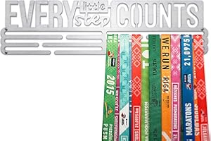 United Medals Every Little Step Counts Sport Medal Hanger Display | Stainless Steel Medal Holder | up to 48 Medals