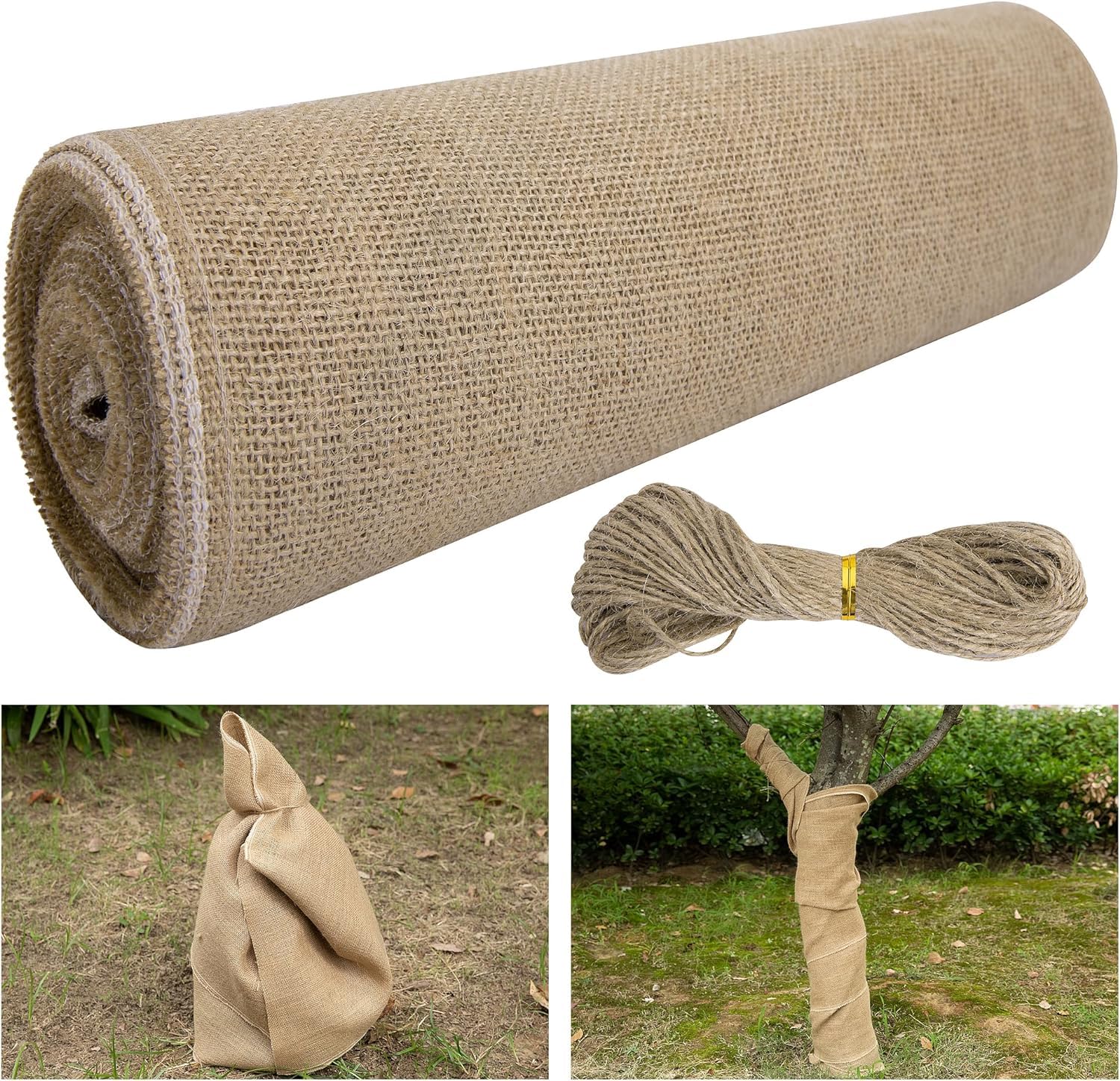 PURPLE STAR 1N 0.4x6M Tree Wrap Rolls - Outdoor Plant Frost Protection-Natural Burlap Wrap Tree Trunk Guard Protector,Frost & Freeze Protection Cloth for Outdoor Trees, Shrubs, Plants in Winter