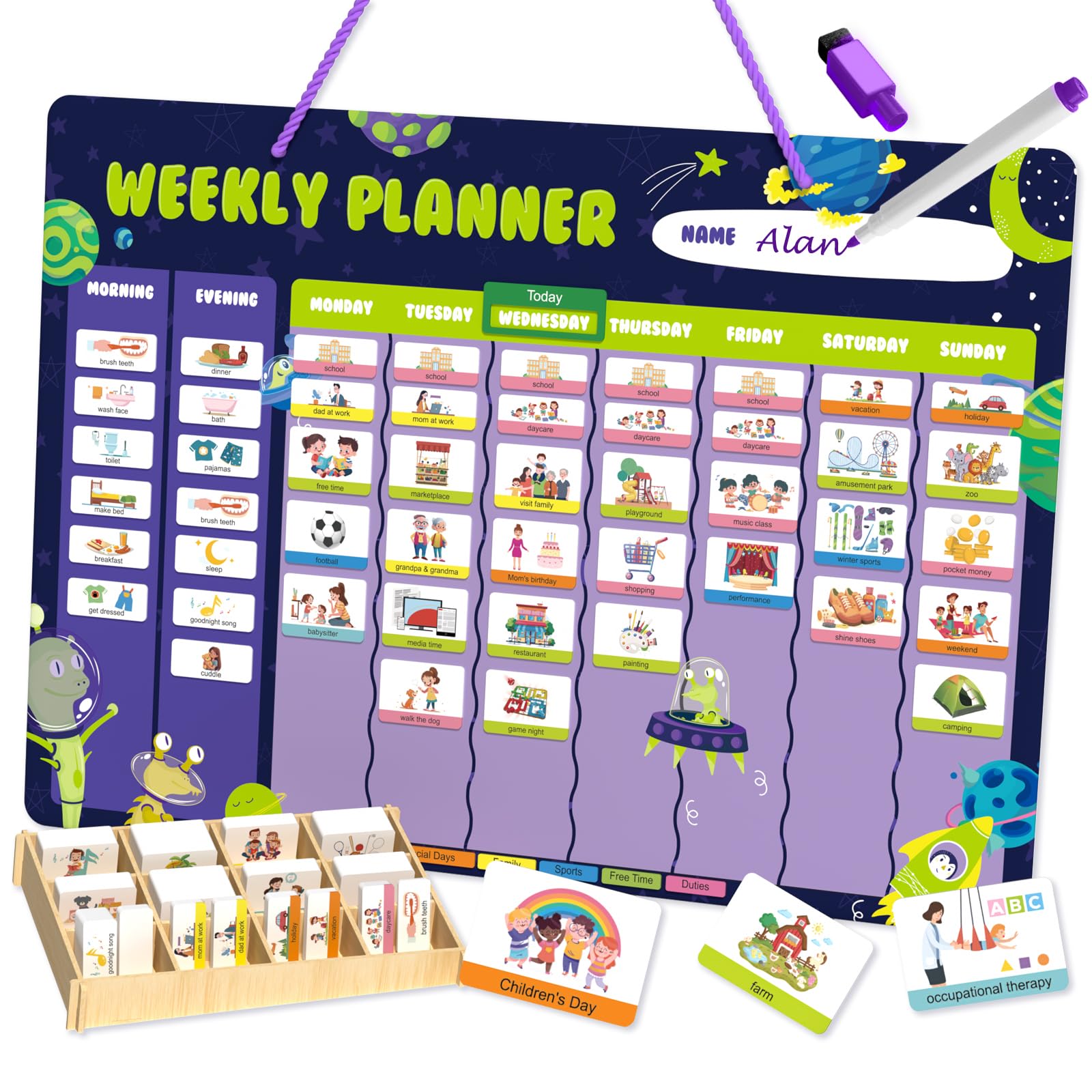 Weekly Planner for Kids - Magnetic Behavior Board Calendar with 237 ...