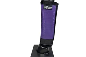 MUVADO Warrior Fly Boots for Horses - Breathable Mesh Horse Boots for Fly Protection & Leg Comfort - Set of 4 (Knight Warrior, Purple)