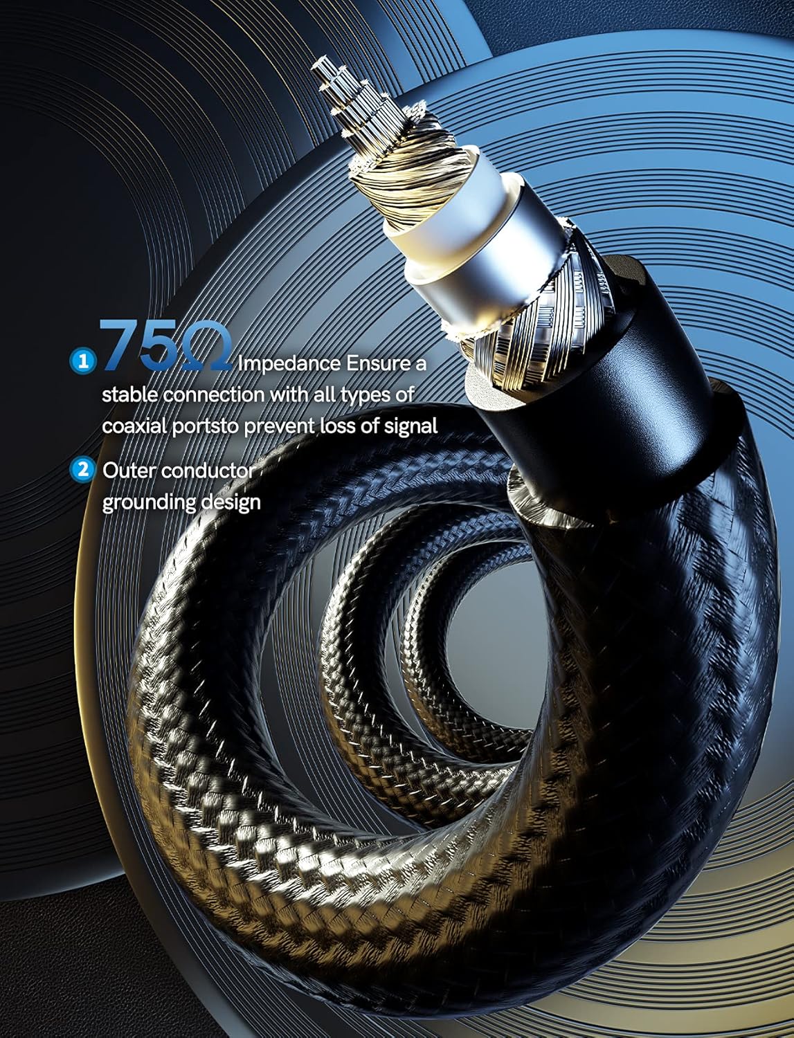 Coaxial Digital Audio Cable, RCA Male to Male HiFi 5.1 SPDIF Stereo Coaxial Audio Cable for Subwoofer, Home Theater, HDTV, Amplifier Speaker Soundbar-VIOY: Industrial & Scientific