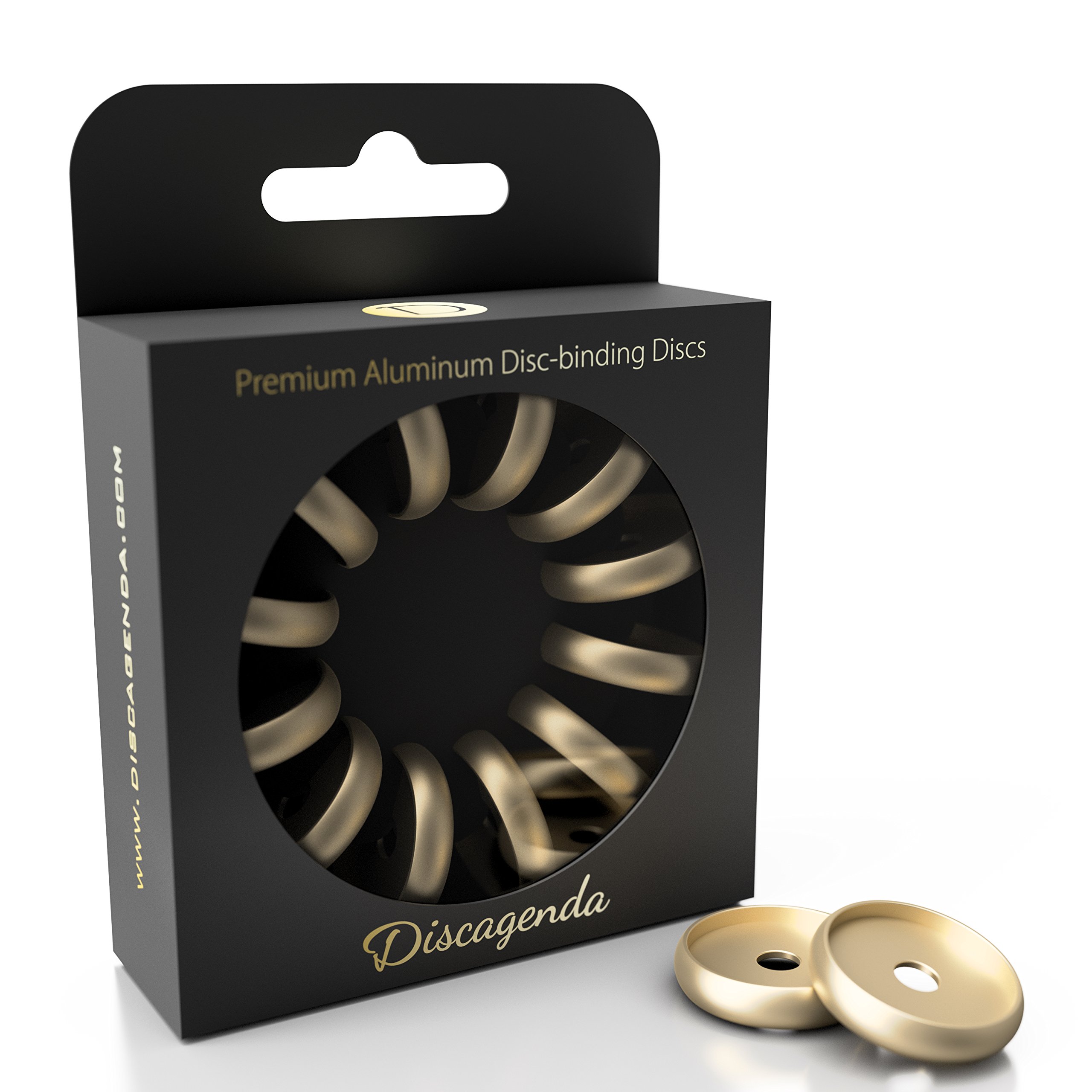 Discagenda Aluminum Disc-Binding Discs (Gold, 24mm 0.94in Set of 12)
