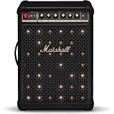Marshall Bromley 450 Portable Party Speaker - Black and Brass | Loud Sound with Bass EQ Controls | 40+ Hr Playtime | Bluetooth, 3.5mm Aux, RCA, Mic and Instrument Inputs | LED Lightshow