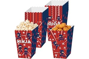 Thirty and Thirsty 12Pcs Ninja Popcorn Boxes Ninja Birthday Decorations Party Supplies Ninja Warrior Goodies Candy Box Karate