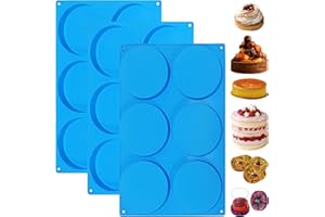 Sidosir Round Silicone Mold for Baking, 4inch Large Breakfast Sandwiches Mold Silicone for Whoopie Pie, Non-Stick Hamburger Buns Molds for Egg Pan, Resin Coaster