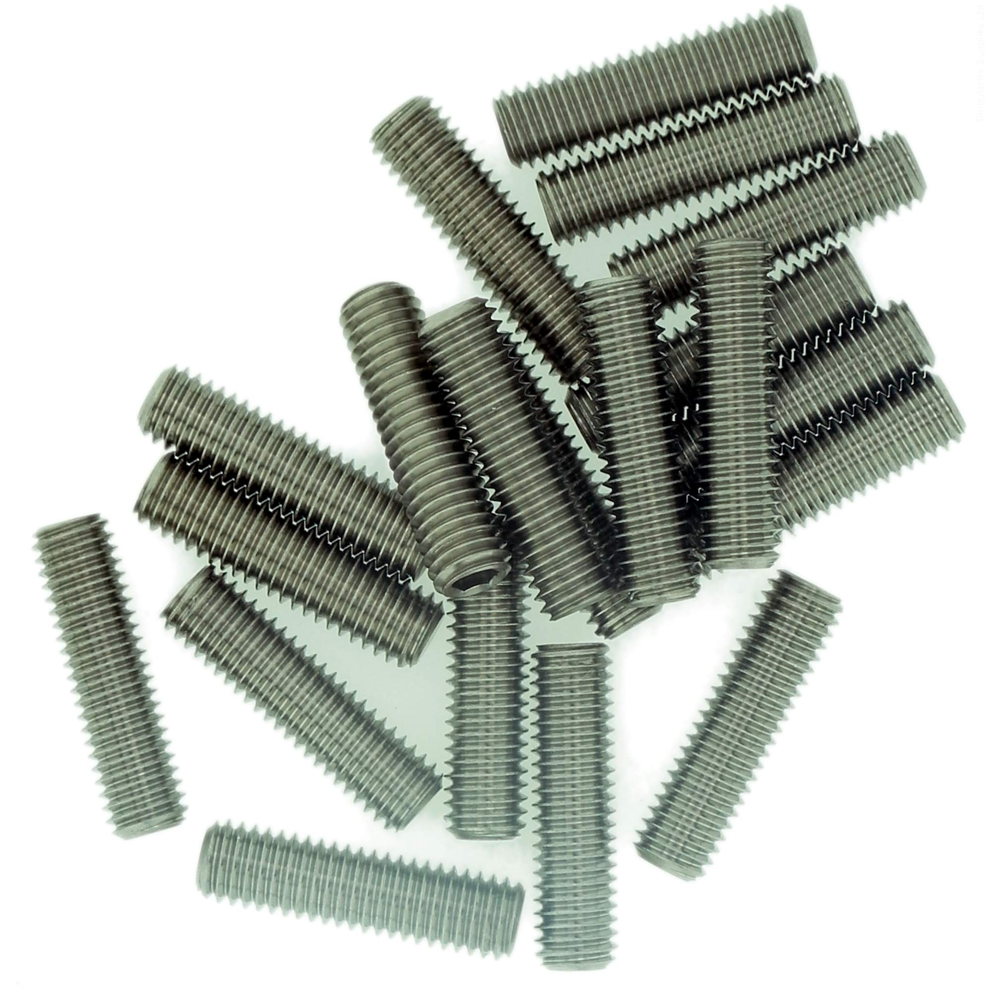 M6 (6mm x 8mm) Hex Socket Grub Screw (Flat Point) - Stainless Steel (A2) (Pack of 20)