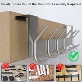WEBI Over The Door Hook 6-Hook Hanger Stainless Steel Silver 39x11.5x8 cm view 4