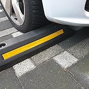 Topgoods 2x Radstopper Gummi - Parkplatzbegrenzung 56cm Mit Reflektoren