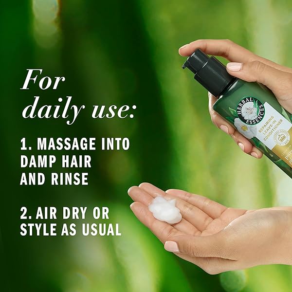 HERBAL ESSENCES REPAIRING LEAVE-IN CONDITIONER, CERTIFIED PURE PLANTS, WITH ALOE AND CAMELLIA FLOWER OIL, 7.6 FL OZ