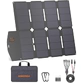 SOKIOVOLA 100W Portable Solar Panel MC-4 Foldable Solar Panel Charger Kits 18V IP68 Waterproof Lightweight and Compact for Small Power Station RV Travel Outdoor Activities