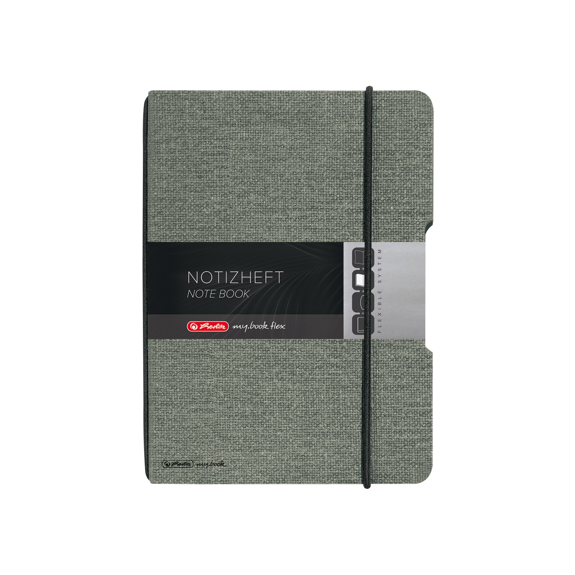 Herlitz A5 My Book Flex Canvas Cover Notebook - Black
