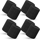 ARTOSHIN 8 Pack Sweatbands Sports Wristband for Men & Women -8pcs Moisture Wicking Athletic Cotton Terry Cloth Sweatband for Tennis, Basketball, Running, Gym, Working Out