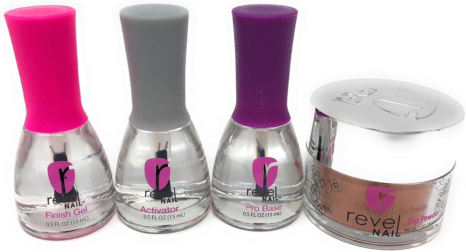 Revel Dip Powder 1 oz Starter Kit with 3 Liquid bottles