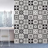 WALPLUS Black Tile Stickers 24pcs 15x15cm Self Adhesive Wall Tiles view 4