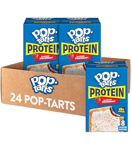 pop tart booster box Amazon.com : Pop-Tarts Protein Toaster Pastries, 10g Protein, Boostin'  Brown Sugar Cinnamon (3 Boxes, 24 Pop-Tarts) : Everything Else
