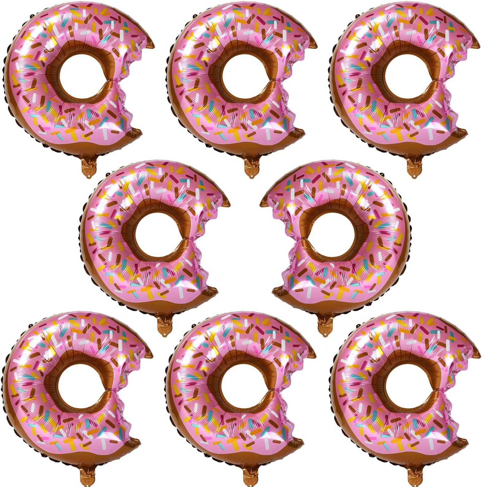 8 Pcs Big Donut Foil Balloons Large Mylar Doughnut Balloon Giant for Birthday Party Decorations Supplies Baby Shower Donut Time