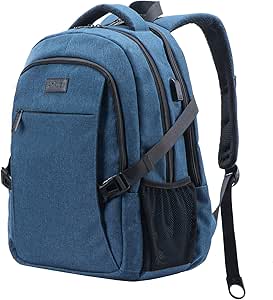 ANKUER Travel Laptop Backpack, Anti Theft Backpack with USB Charging Port, Fit 15.6 Inch Laptop Bookbag (Blue)