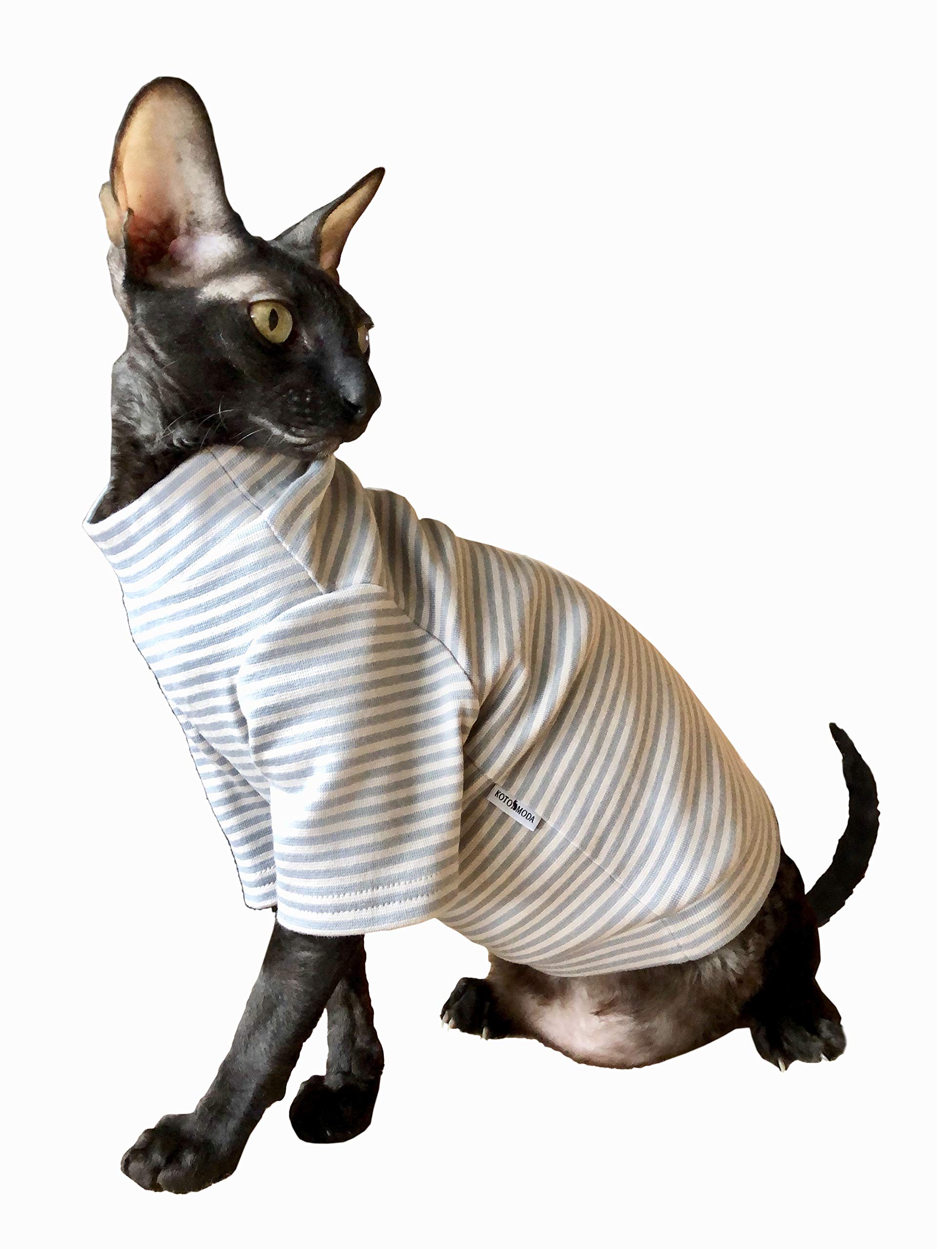 Kotomoda Cat's SWEATER with long sleeves and grey light stripes (XS) — image 1