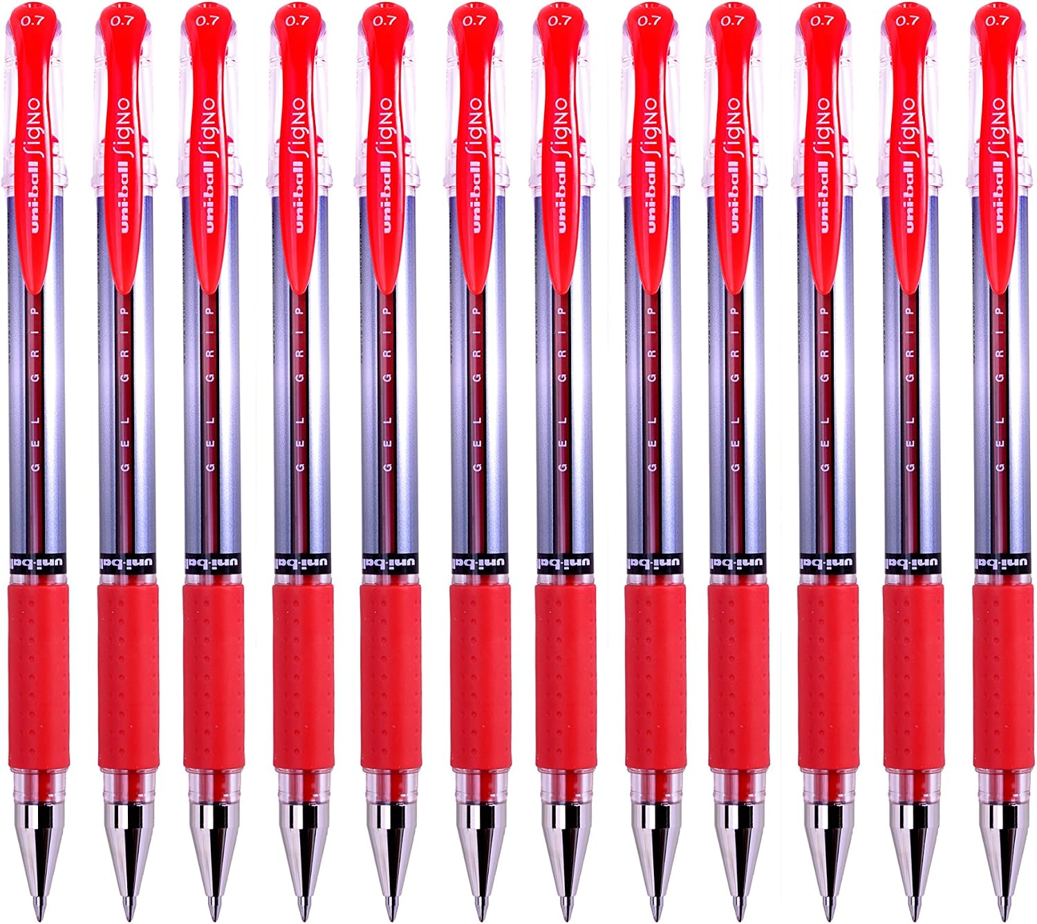 uni-ball, Signo Gel Grip, Fine Nib, Red Ink, Rollerball Gel Pens (12pc Set), Smooth, Comfortable, Long Lasting - Image 4