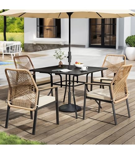 cheap patio umbrella base 25lb Steel Square Outdoor Patio Market Table Umbrella Base Black